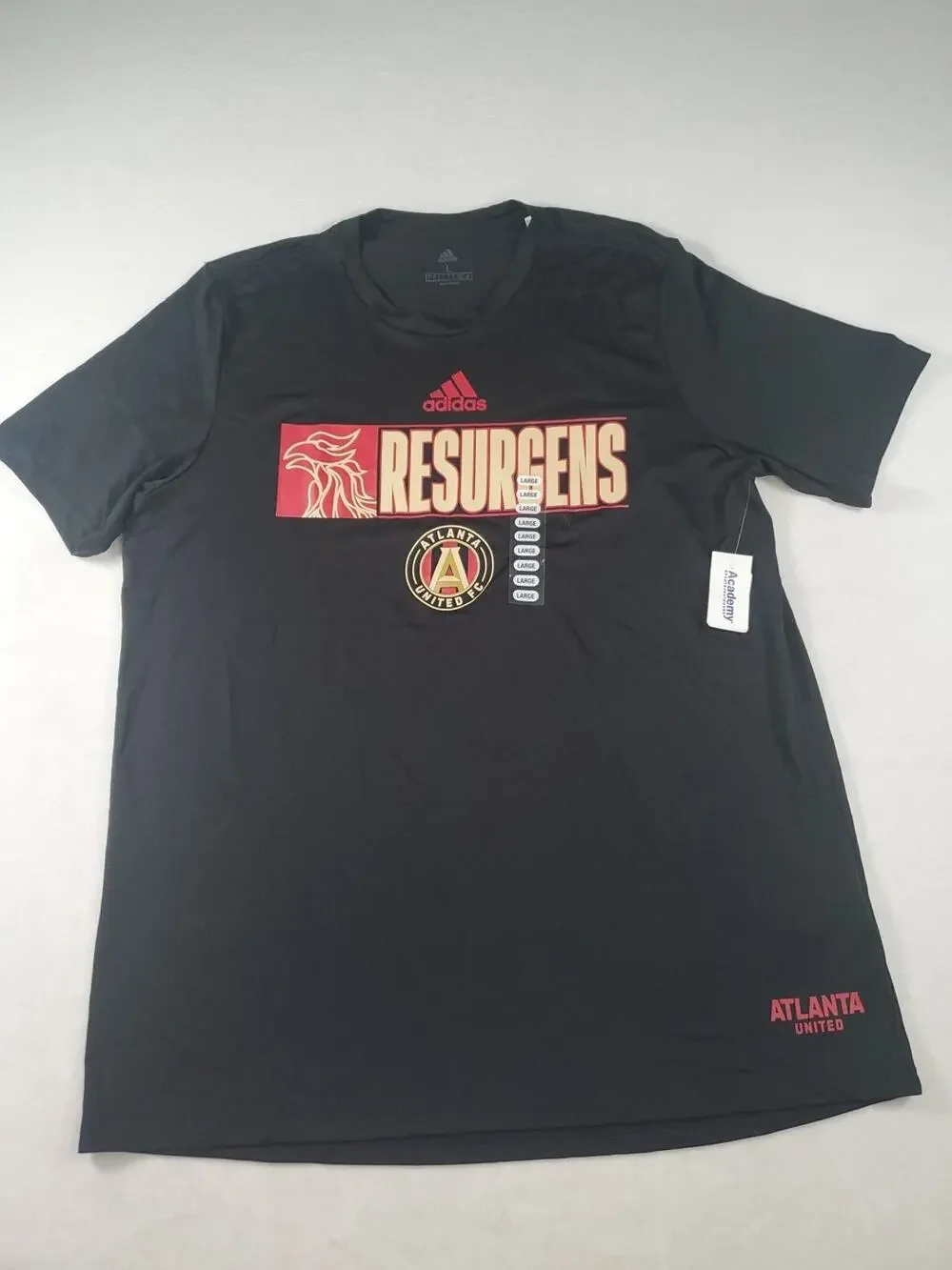 Adidas Mens Large Black Graphic Resurgen Atlanta United FC Pullover Shirt